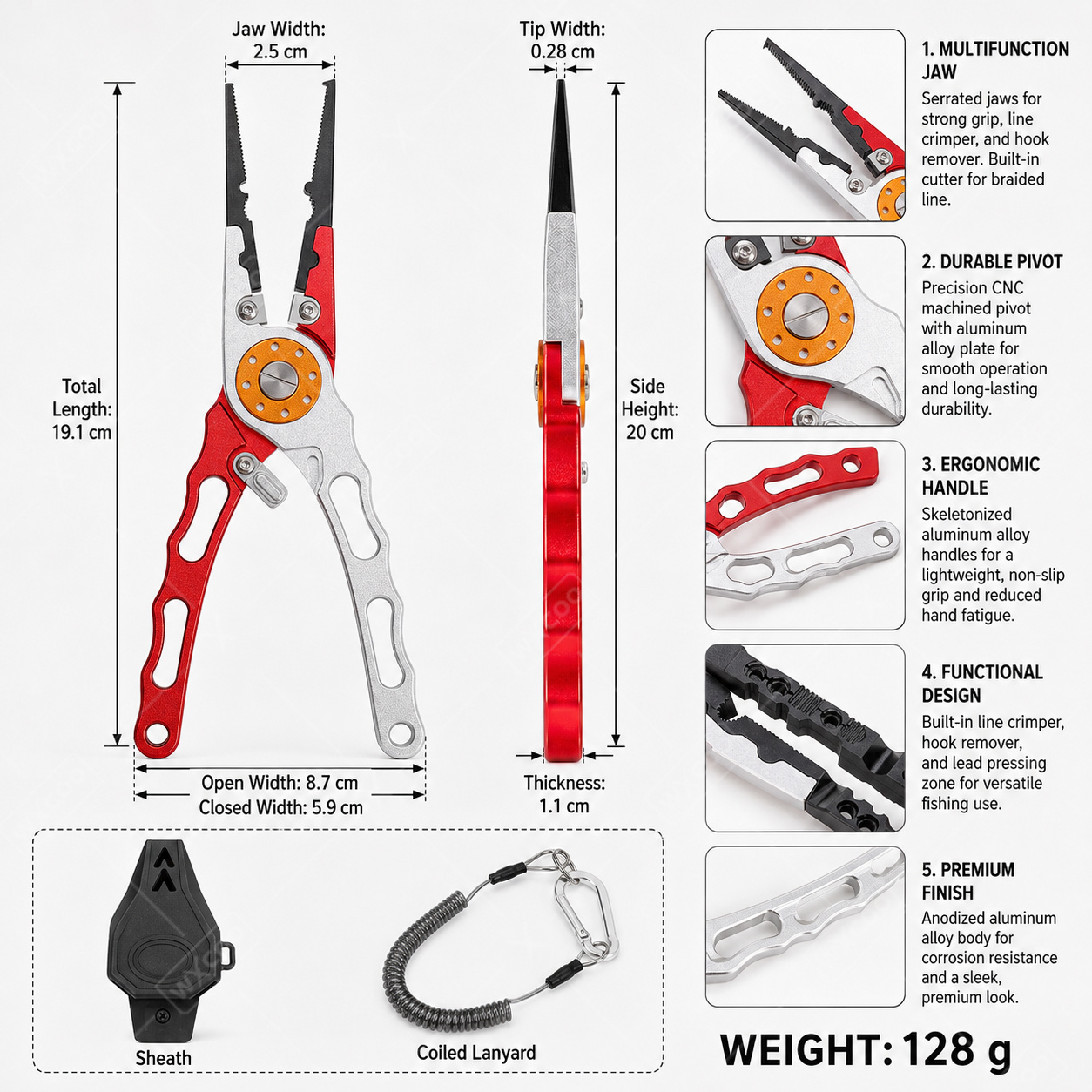 WXCOO Split Ring Pliers Hook R - Fishing Hook Remover recension och pris