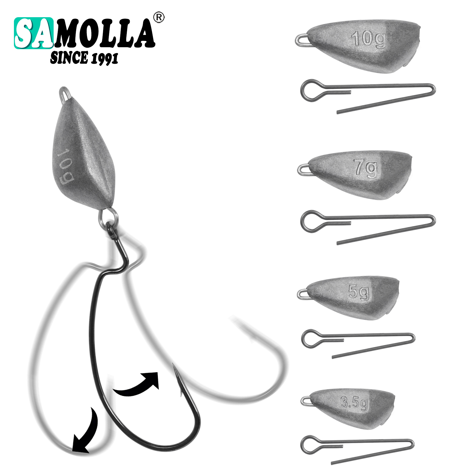 SAMOLLA 5pcs Jig Head Fishing  - Fishing Hook Jig recension och pris