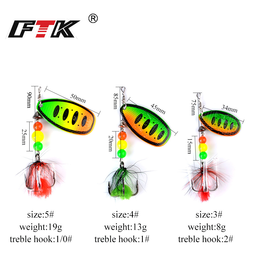 FTK Metal Fishing Lure Spinner - Fishing Hook Treble recension och pris