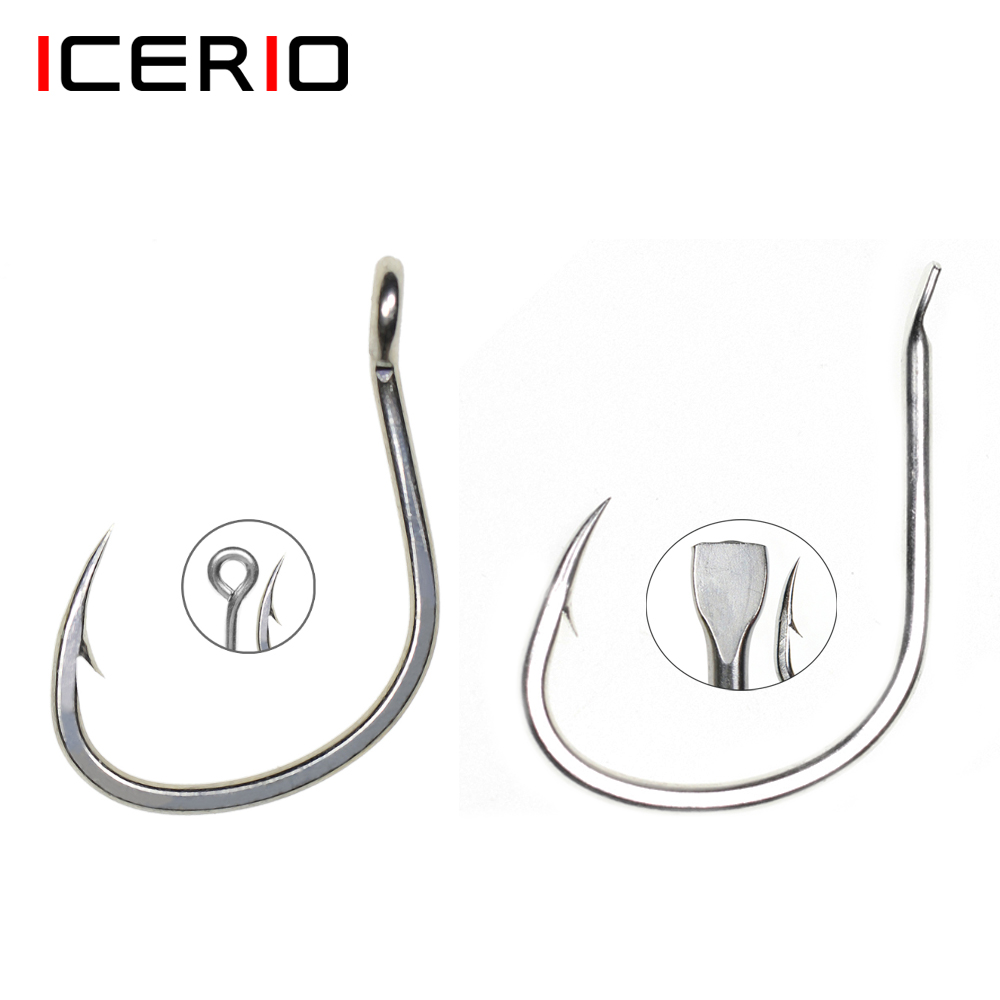 ICERIO 10PCS Matte Tin Coating - Fishing Hook Circle recension och pris
