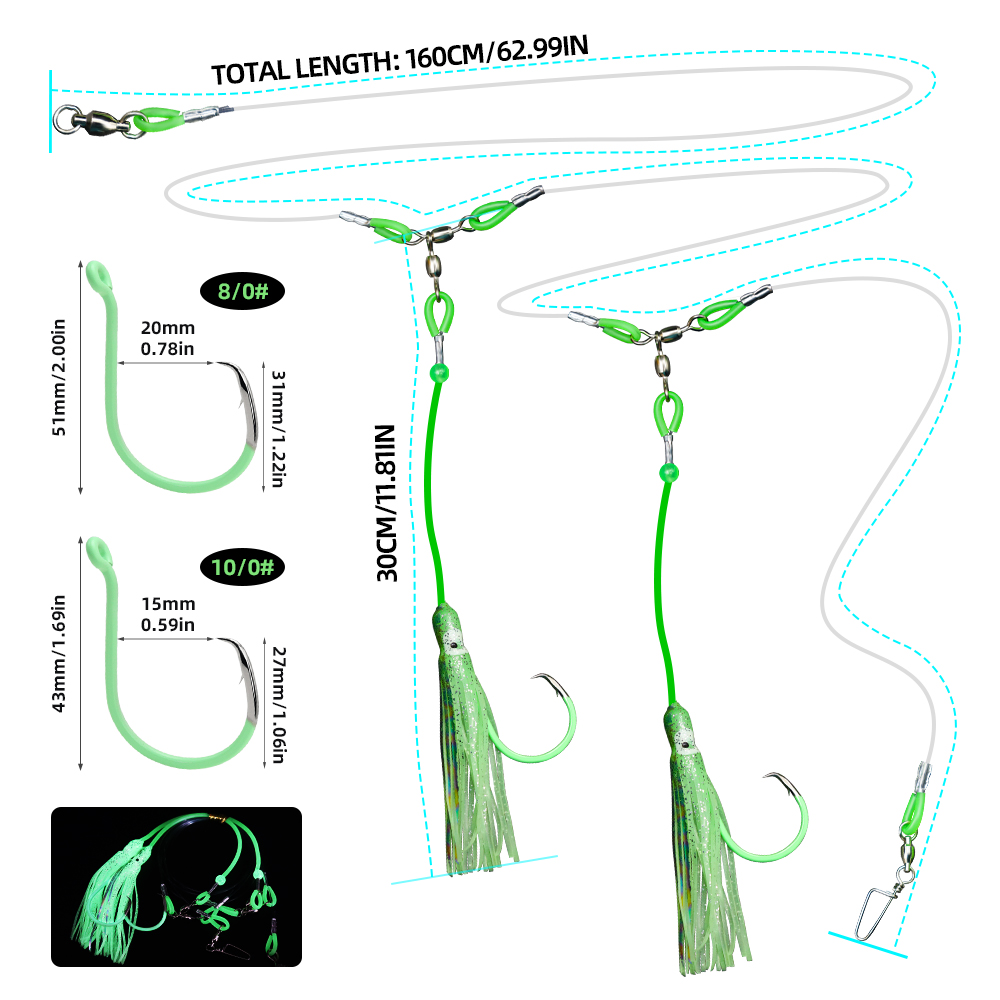 ZYZHE 1pc Deep Drop Rigs Sea F - Fishing Hook Circle recension och pris