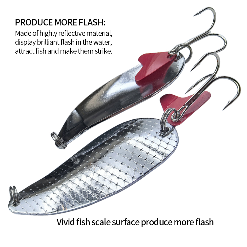 Trout Fishing Spoons Lure Silv - Fishing Hook Treble recension och pris
