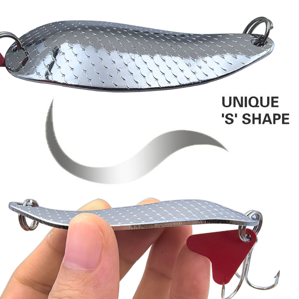 Trout Fishing Spoons Lure Silv - Fishing Hook Treble recension och pris